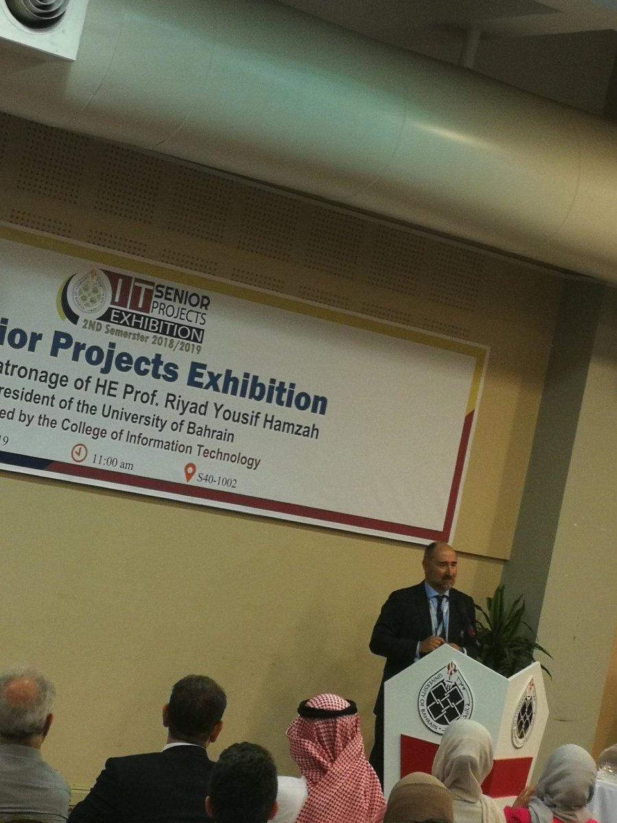 cmirza1's tweet photo. Good to have @SiGalpin with us today at our senior projects day at the College of IT. Some great student projects that have real potential to support the work of the @bahrainedb through innovation, technology skills and entrepreneurship. https://t.co/ijeJdqWs0j