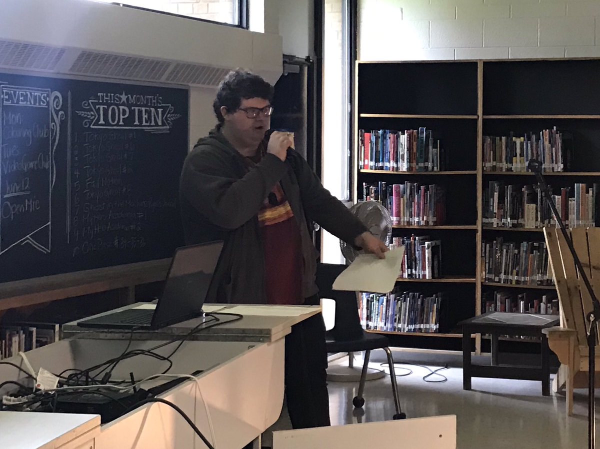 AMSSLibrary's tweet image. Our first Open Mic lunch was a huge success! Thanks to all the performers and enthusiastic audience! #lkdsb