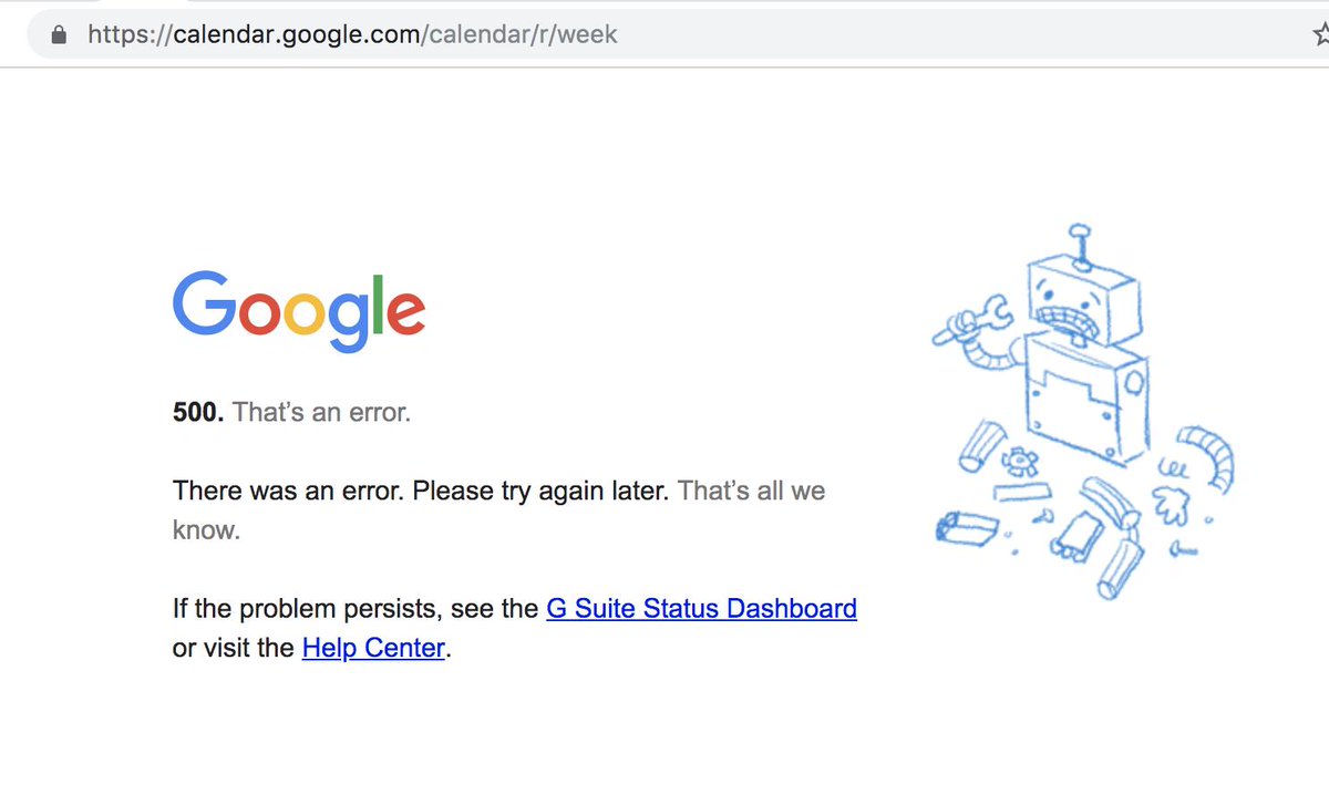 google calendar is down, we're free!