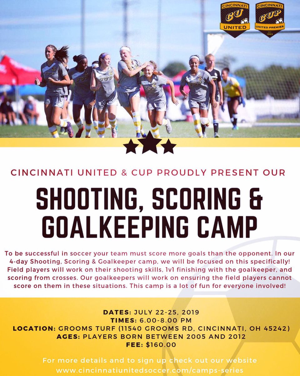 cincyunited's tweet photo. Our camps are filling up, and this is the last week to sign up for next week’s Skills Camp! Reserve your spot now at https://t.co/nLAaGIUMxa! https://t.co/1K4C3W6M0R
