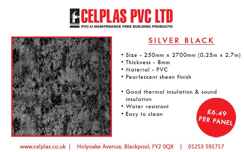 Celplas_PVC's tweet image. Our Silver Black wall panels are black with a bold, silver pearlescent sheen finish that shifts and changes as the viewer moves. Perfect for any bathroom or kitchen when you want to achieve a look that is both contemporary and glamorous with a glossy finish.

#Home #Bathroom #DIY