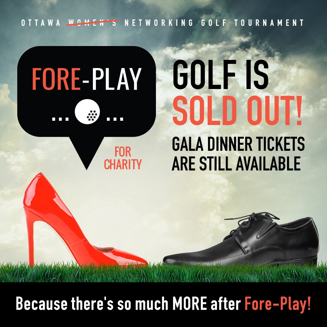 Fore-Play for Charity golf foursomes are officially SOLD OUT! Thank you ladies! ⛳️❤️ Want to get in on the #networking action? Tickets are STILL AVAILABLE for the gala dinner portion of the day. Men included 😉
Purchase your tickets ---> bit.ly/FP_DinnerTicket #ottevents
