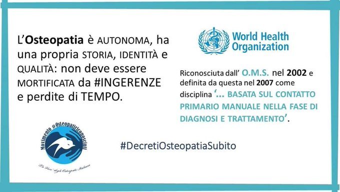 #NoIngerenze #DecretiOsteopatiaSubito #NonSullaNostraPelle #osteopatiriconosciuti <a href="/GiuliaGrilloM5S/">Giulia Grillo</a> <a href="/matteosalvinimi/">Matteo Salvini</a> <a href="/luigidimaio/">Luigi Di Maio</a> <a href="/repubblica/">Repubblica</a> <a href="/ilfoglio_it/">Il Foglio</a> La legge c'e' cosa aspettiamo?