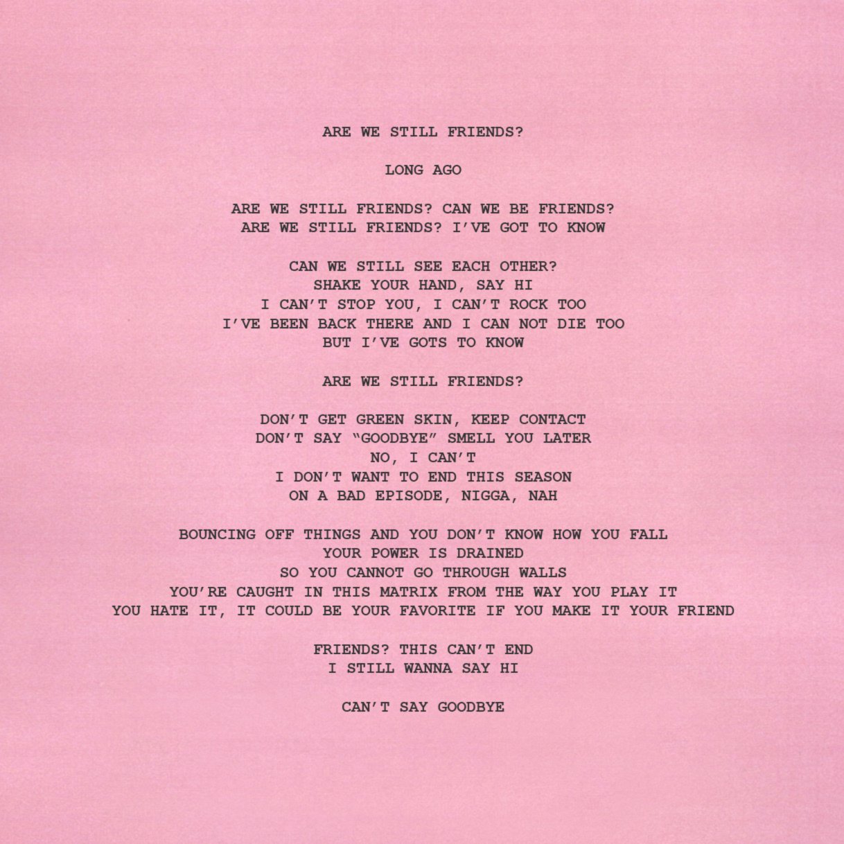 Tyler, The Creator – I DON'T LOVE YOU ANYMORE Lyrics