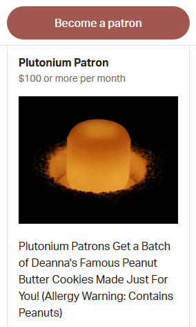GeekOnTheLoose's tweet photo. Are we doing this @Patreon thing correctly?
Randy: "What do we give for Plutonium Tier patrons?"
Deanna: "My cookies!!"
Randy: "I love you."
#COOKIES #Plutonium #Patreon #ContainsNuts
@DrJDrooghaag @digitalcloudgal @BentleyAudrey @realColinMac @geeknik @LaptopShopWH @deelymac https://t.co/cntPrDh0Ng