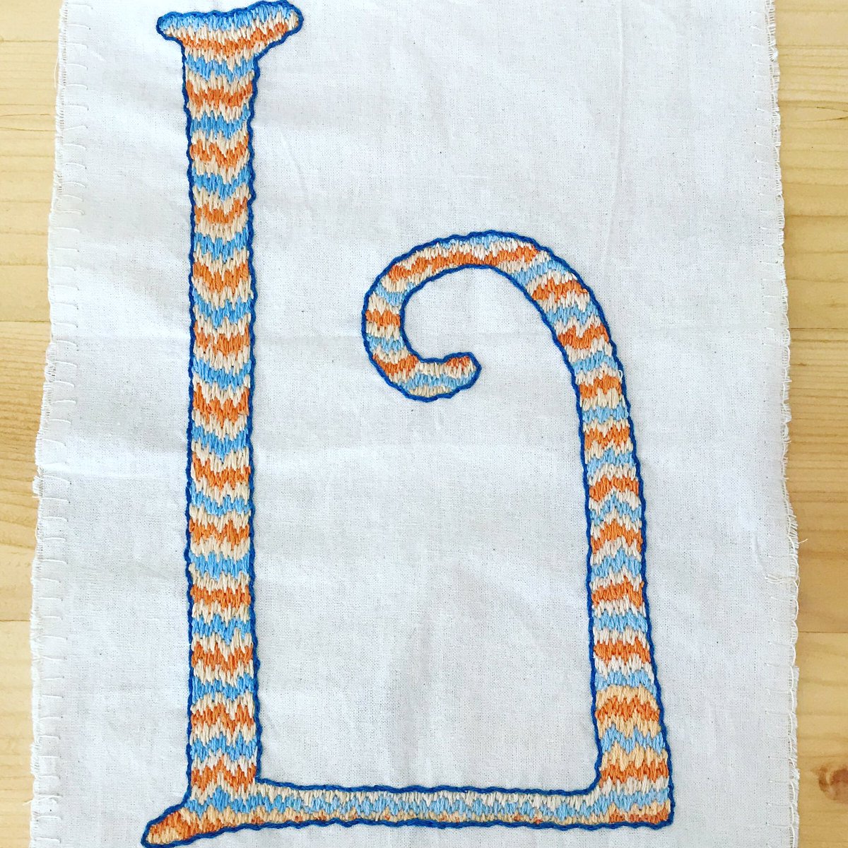 PanacheInterior's tweet photo. A long time since I have done hand embroidery, but when Allanbank in Grasmere asked for volunteer to stitch a letter to be made up into the former  Keswick School of Industrial Arts motto ‘The loving eye and skilful hand shall work with joy and and bless the land’ so enjoyed https://t.co/O8xO7vRYkD