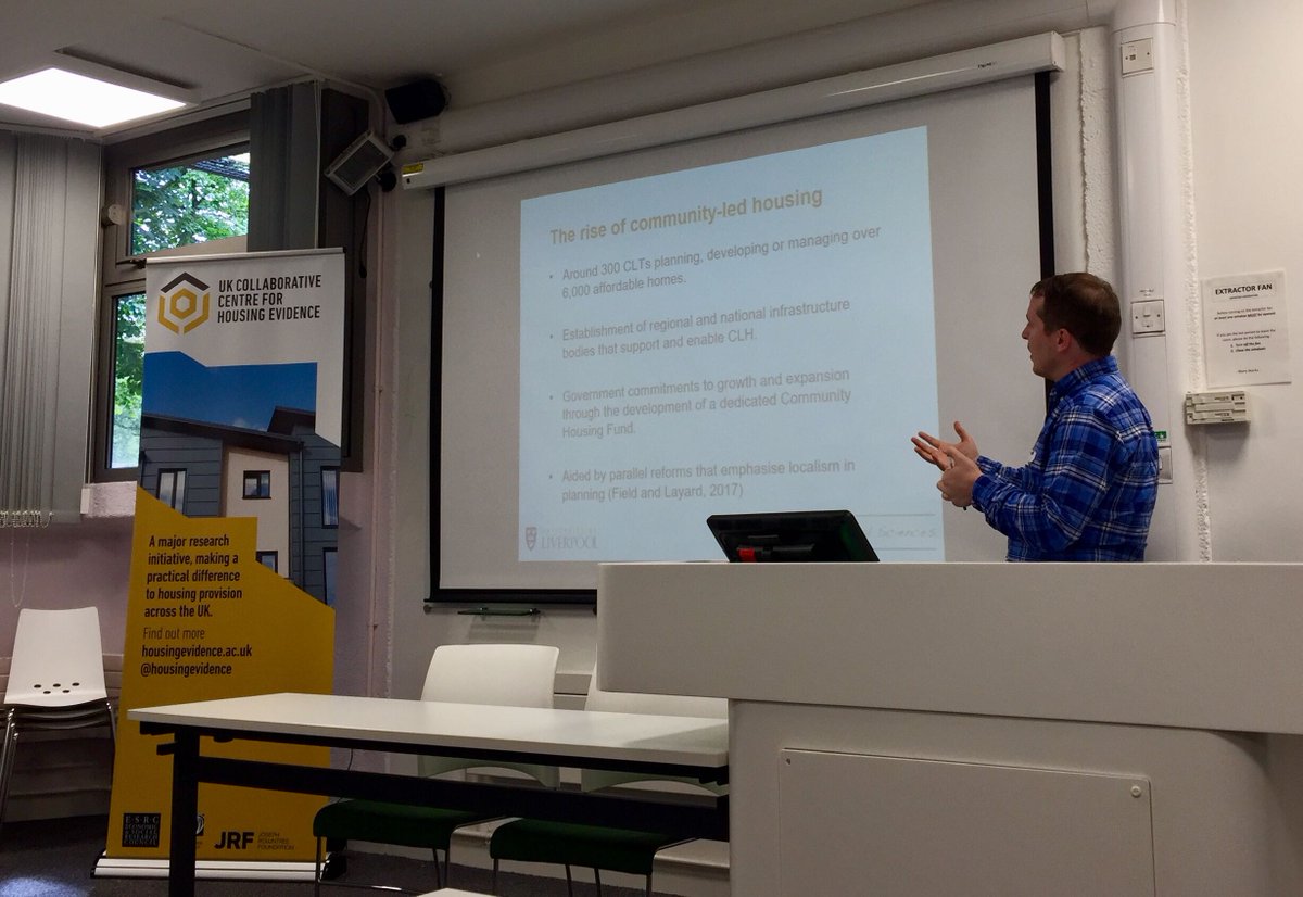 CaCHE Co-Investigator, @Tom_Moore85 rounded off the morning session with a presentation on community-led housing and alternative housing solutions, the benefits/challenges, and research gaps. 4/4