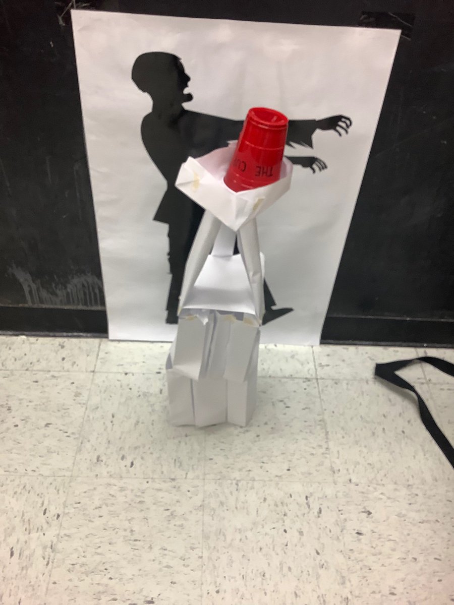 MrsFlynnScience's tweet photo. The Pandemics group made spectacularly tall and strong survival platforms out of only paper to survive the zombie apocalypse at #LCPSStemCamp2019 https://t.co/CYVa4QqdgQ