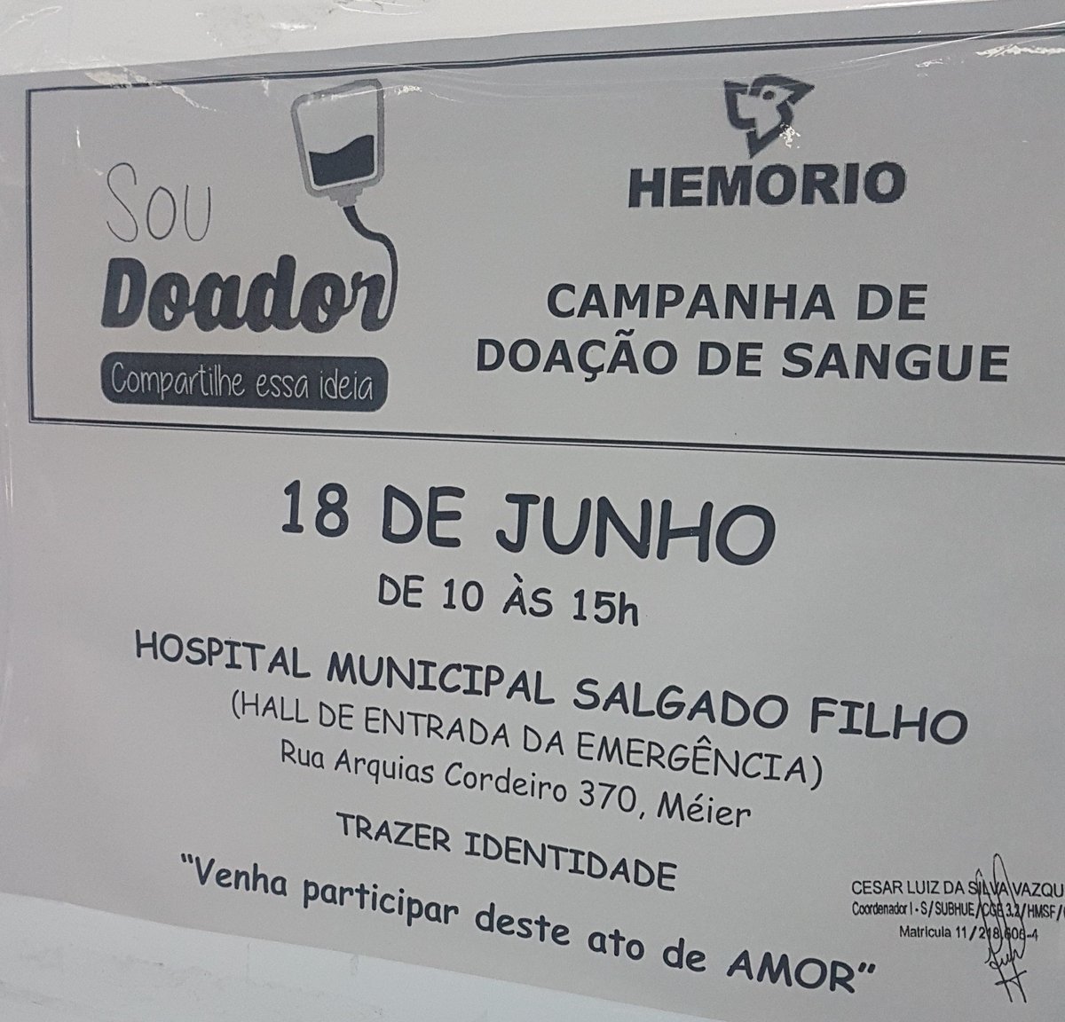 Fisio_Mary's tweet image. Quem é do Méia não bobéia e vem doar sangue! #DoeSangue #junhovermelho #soudoador