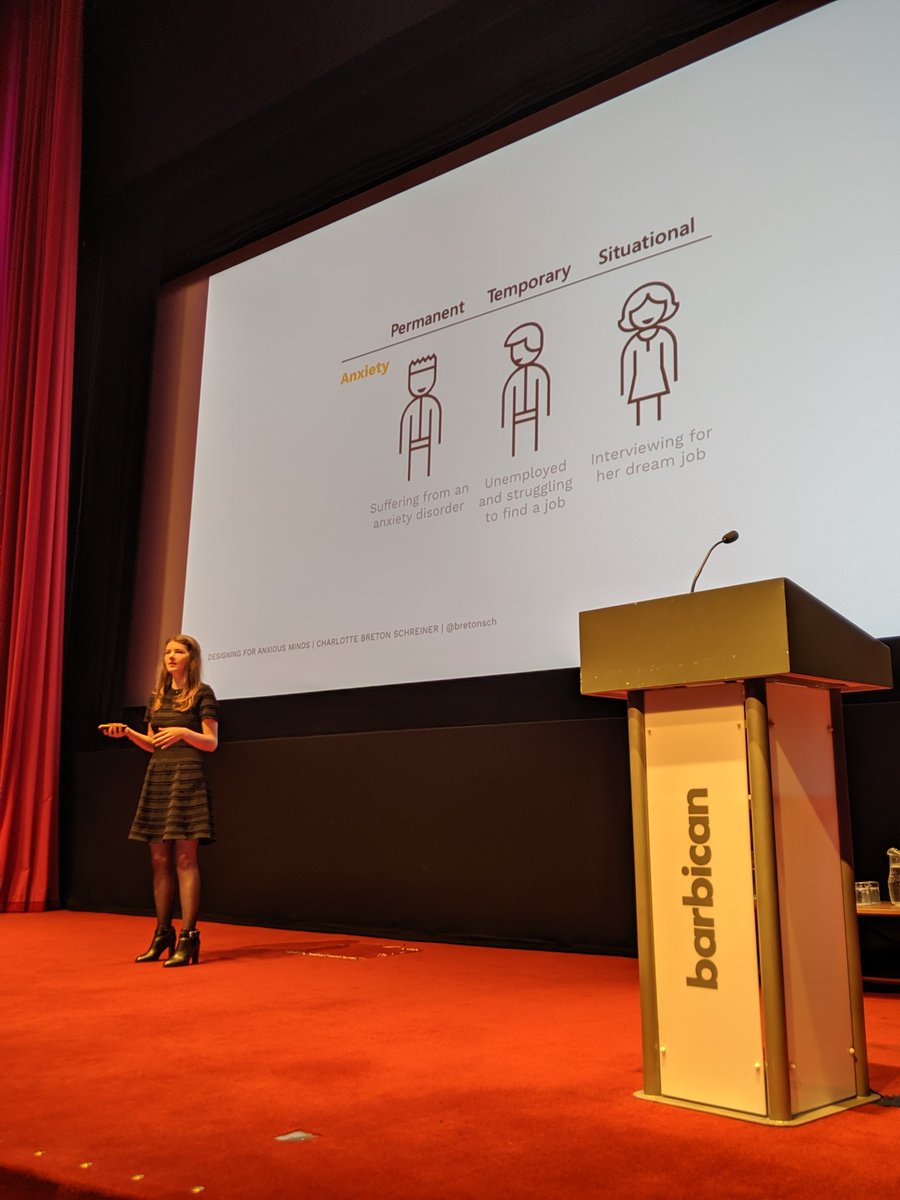 SappingtonEmily's tweet photo. Really enjoying the talks at #productdesignsummit today in London. @bretonsch adapted Inclusive Design for different mental abilities and states perfectly 👌check out the Anxiety example here
#uxdesign #inclusivedesign #mentalhealth https://t.co/rwIV57KRat