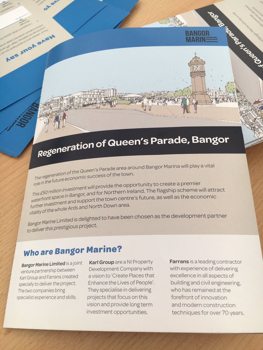 We’d love to hear your feedback on the proposals for Queen’s Parade, Bangor. We’re at the Hub@Project24 until 7pm and back tomorrow from 11am until 7pm. You can also view the plans at queensparadebangor.co.uk @turleyplanning @Karl_Asset_Mgt @BangorMarine
