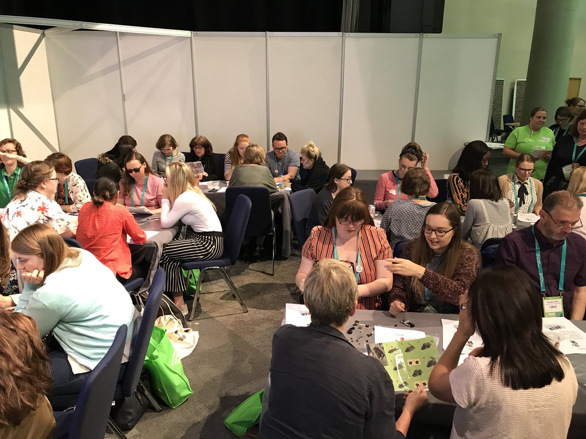 JodyDennisOT's tweet photo. 40 OTs hard at work in the Lego occupation station, learning about using Lego to assess communication and executive functioning skills in a mental health setting. Lots of fun and positive feedback, thanks for coming!! @theRCOT @mpftnhs https://t.co/KaFjFKtHIv