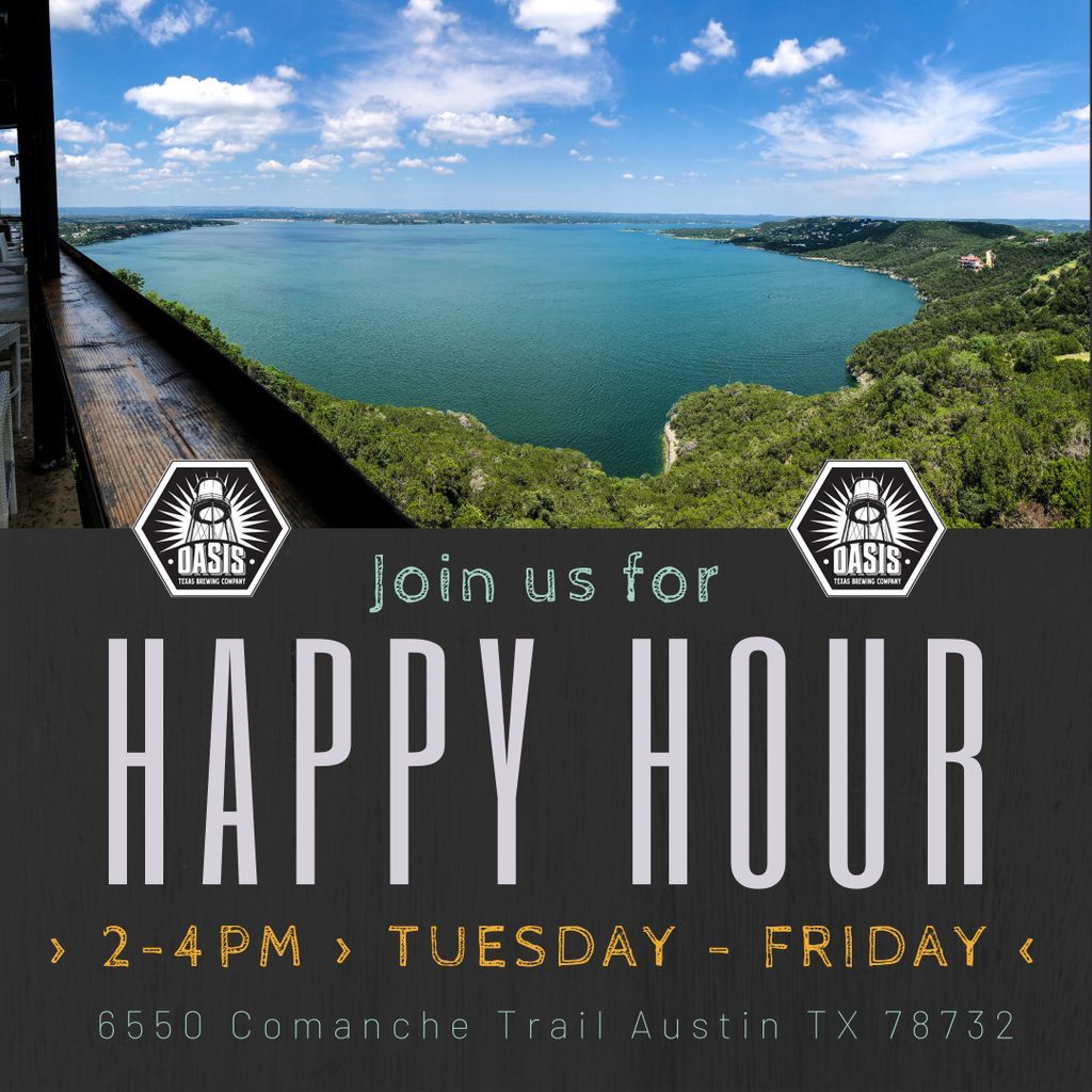OasisTXBrewing's tweet photo. Come hang on the right side of the lake for $3 OTXBC Pints and food specials during our weekday happy hour! 🍻🍔☀️
.
#otxbc #craftbeer #austin #texas #atx #brewery #drinkcraftnotcrap #taproom #do512 #highinthehillcountry #prettiesttaproomintexas #beergardeninthesky https://t.co/BdTZYEUyn6
