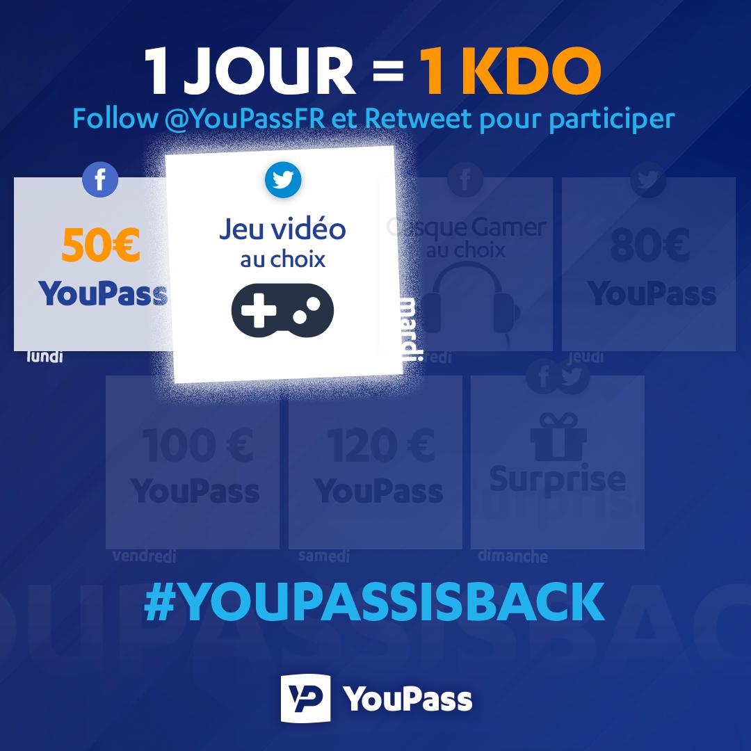YouPassFR's tweet photo. #YouPassIsBack 1 jeu au choix* à gagner ! 
Follow @YouPassFR + Retweet pour participer 😀 
TAS le 26/06
__________
*Limité à 80€
Les formules YouPass sont de retour, pour fêter ça, 1 semaine de KDO sur nos réseaux sociaux !!
Découvrir l'article => https://t.co/4Y1n0dKn1W https://t.co/i0kBIkQu8m