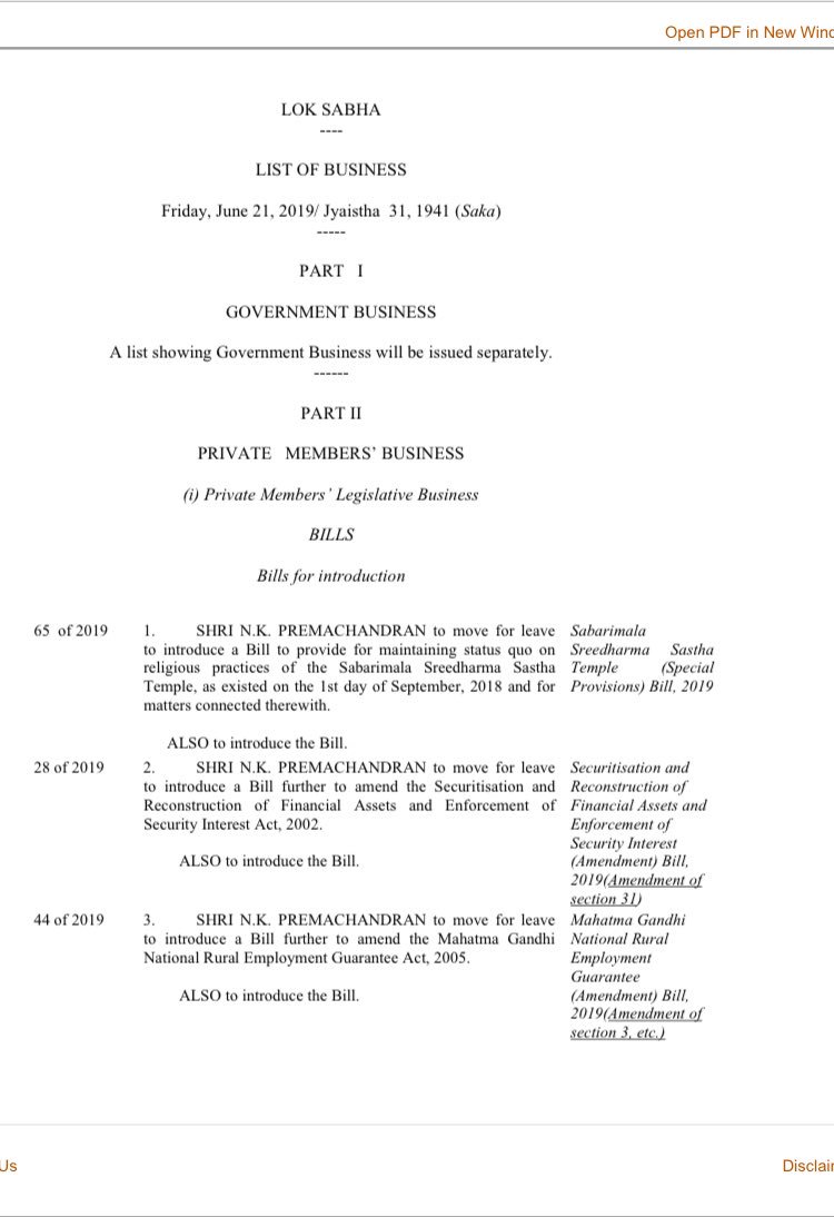 charmyh's tweet photo. Kerala MP, RSP’s NK Premachandran, to move a private member’s bill to stop women from entering Sabarimala.

Regressive. Pathetic. Anti-woman. Anti-Constitution.

That’s how Parliament begins. With a man trying to deny women her rights.

What a fall, fellow women! https://t.co/chV4xl07HE