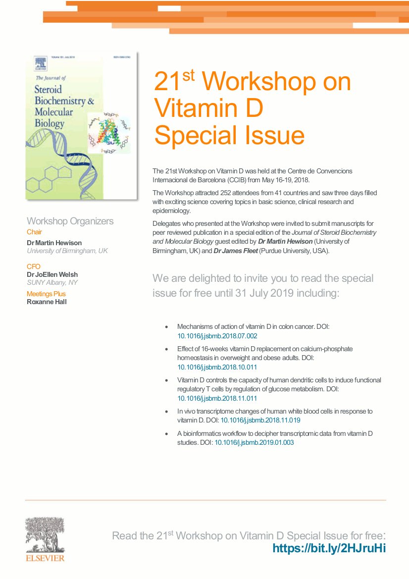Vitamin D Workshop (@vit_d_workshop) on Twitter photo Get the highlights from last year's major international vitamin D meeting. Free access for a month to a super collection of reviews and research studies from the Barcelona Vitamin D Workshop. @IMSR_UoB <a href="/Vit_D_Workshop/">Vitamin D Workshop</a> <a href="/VitaminDCouncil/">Vitamin D Council</a> #vitamind Get the highlights from last year's major international vitamin D meeting. Free access for a month to a super collection of reviews and research studies from the Barcelona Vitamin D Workshop. @IMSR_UoB <a href="/Vit_D_Workshop/">Vitamin D Workshop</a> <a href="/VitaminDCouncil/">Vitamin D Council</a> #vitamind