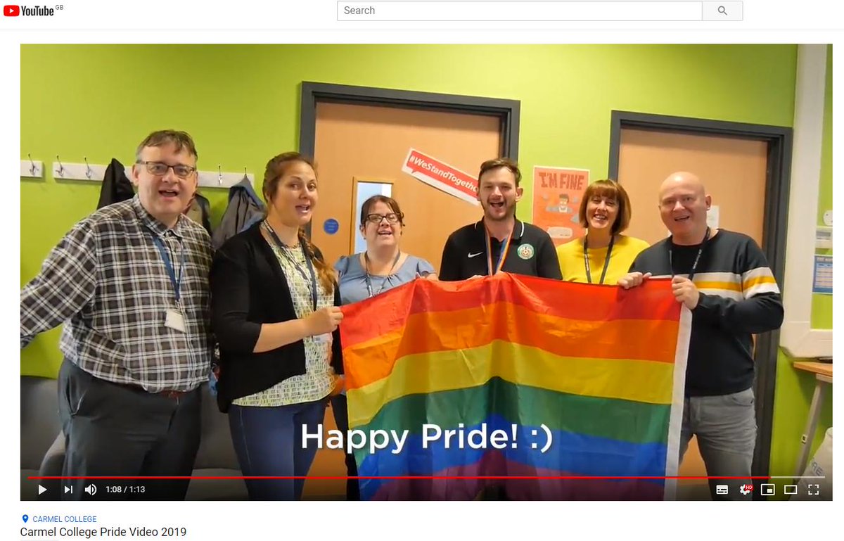 CarmelCollege's tweet photo. Our #StudentCouncil have directed and produced their very own #Pride video as part of their #2019PrideWeek 🏳️‍🌈😀 Thank you to all of our staff and students who took part!  😊

View the full video here - https://t.co/plDmAeYU6x https://t.co/bp0JrDWMuG