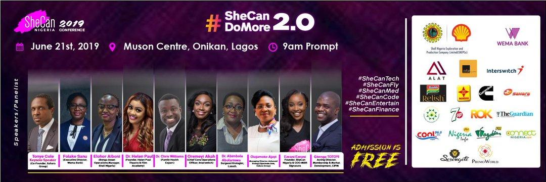 emmy_joan's tweet image. The SheCan Nigeria 2019 Conference!!!...Plan to attend.

Friday 21st June, 2019, 9am prompt at the Muson Centre, Onikan.

#SheCan #SheCanTech #SheCanFly #SheCanMed #SheCanCode #SheCanEntertain #SheCanFinance #SheCanDoMore