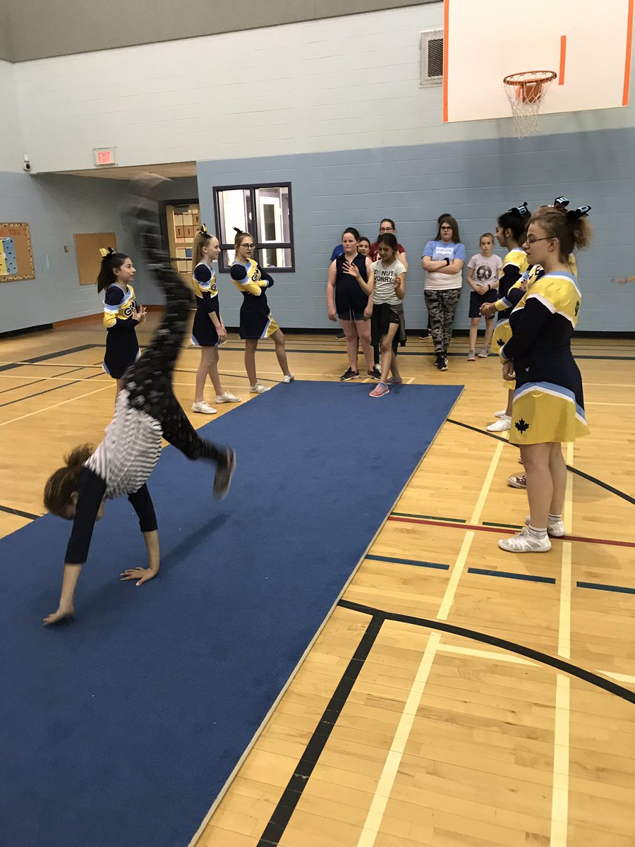 PE_lori's tweet photo. #MGEC Cheer is developing amazing youth leaders. They taught our Grades 5 &amp; 6 so much this morning! Thanks a bunch! #Mcsgophers #TCRCE_NS #WatchusLearn https://t.co/LP2uudZRWz