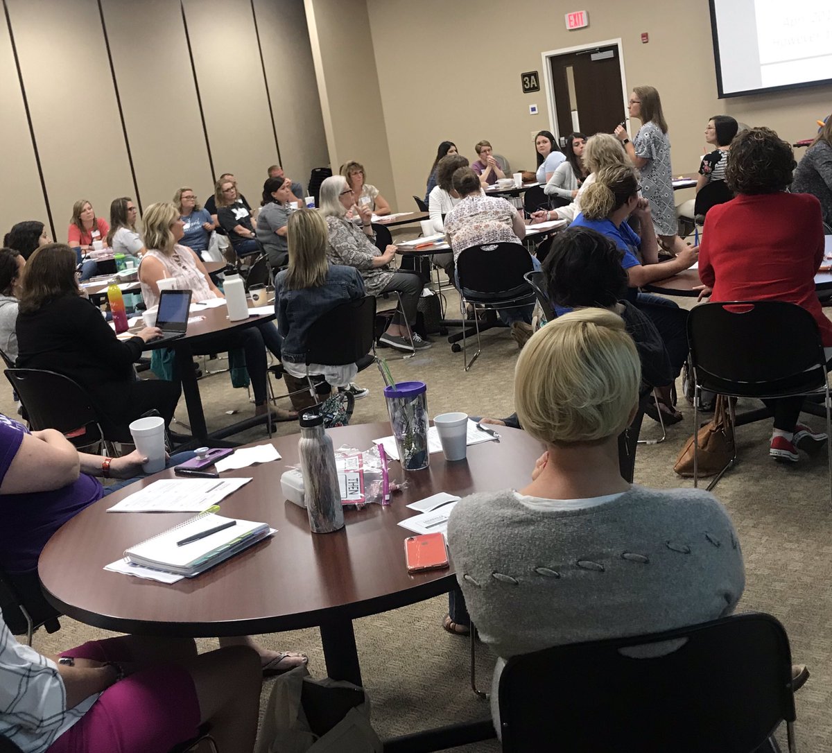 GRRECKY's tweet photo. Teachers discussing/learning how to meet the needs of students with an Autism Spectrum Disorder (ASD). Michelle Antle leading the way today @GRRECKY’s 2019 Summer Academy!
#PassionateTeachers
#LearningforALLstudents https://t.co/qeBimInQSH