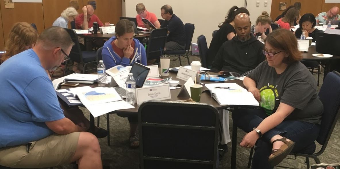 History4Now's tweet photo. ICS held it's Summer Institute in Kansas City, MO. Our awesome Trainer/Educator Andrew Aksuvich made sure these teachers learned all they could about "Teaching the #ArabIsraeli Conflict and #Peace Process using #Primarysources. https://t.co/HKNZMwsDe9 https://t.co/cQIdBOM4bE