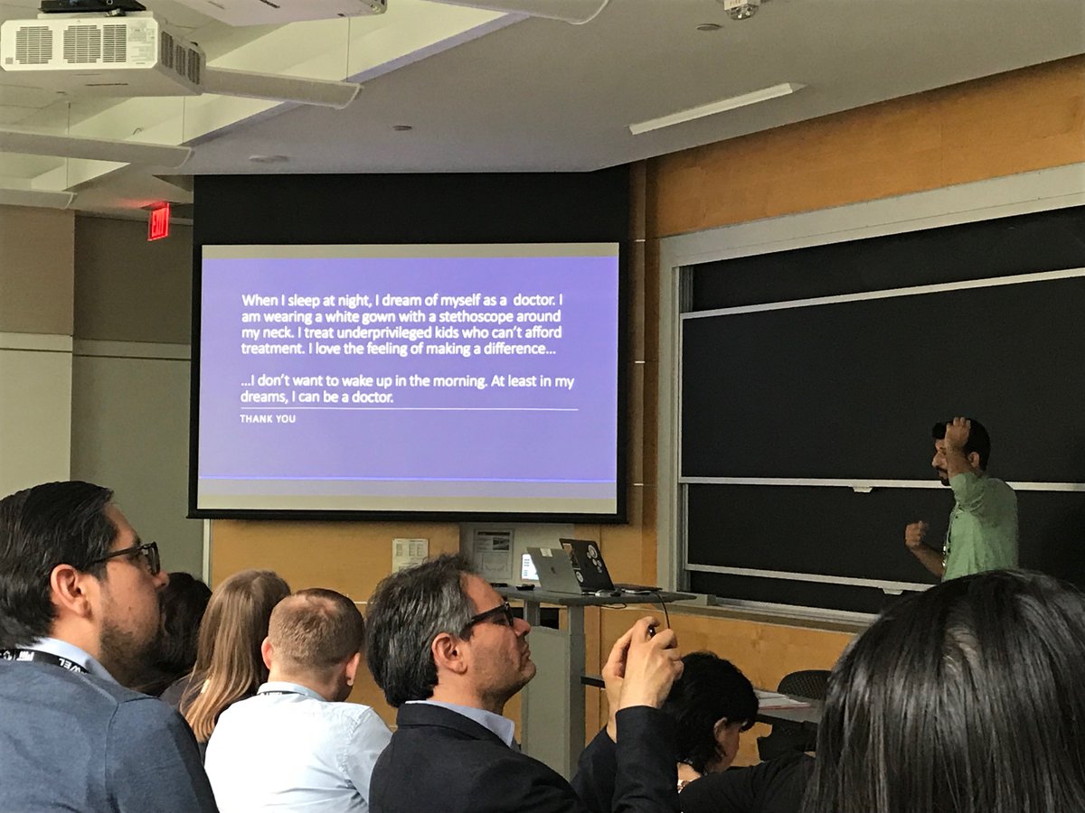 MITLINC's tweet photo. "At least in my dreams, I can be a doctor." Waqas Idrees presents his research on education for internally displaced children in Pakistan.

#IDP #EducationForAll #MITLINC2019 https://t.co/GuapT27VrL
