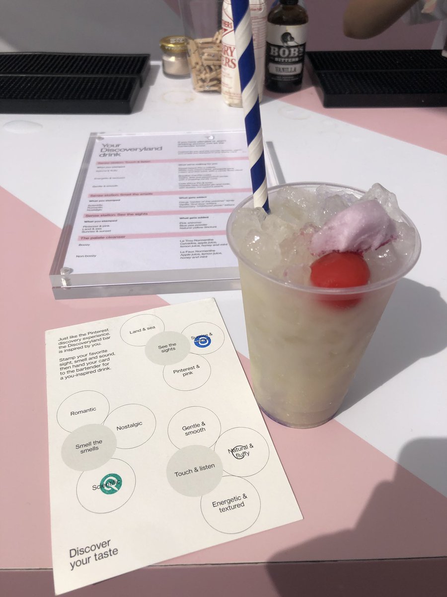 thejasonmander's tweet photo. Loving the bespoke cocktails based on sensory reactions at the Pinterest Pier #GlobalWebIndex #Canneslion2019 https://t.co/9oEYegxOkc