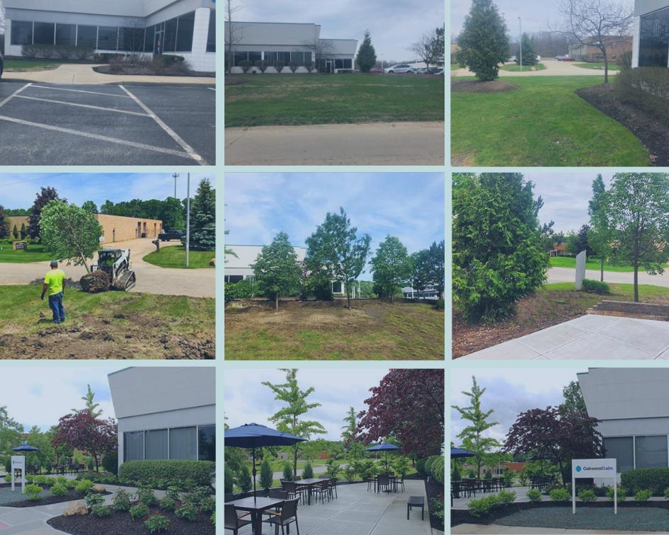 Check out the new patio put in at Access Point! #TransformationTuesday #oakwoodvillage #CRE #upgrades