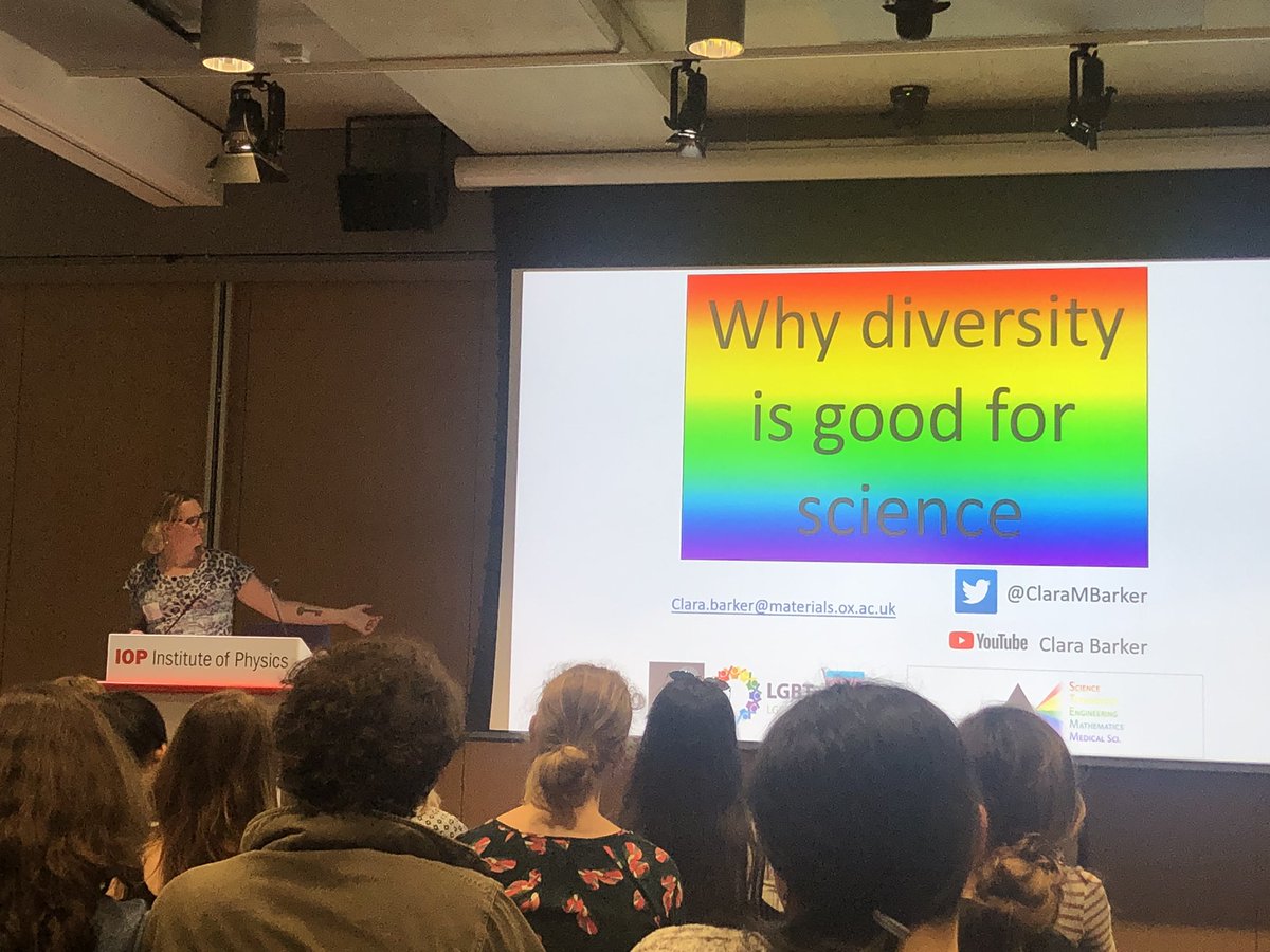 ShannonSNicley's tweet photo. An awesome talk by @ClaraMBarker on the importance of diversity in science!
Science benefits from diversity, and it actually (literally) pays to have more diverse groups
@OxfordWiMS 
#CareerPathways2019 
#WomeninSTEM https://t.co/tMDkbRoepZ