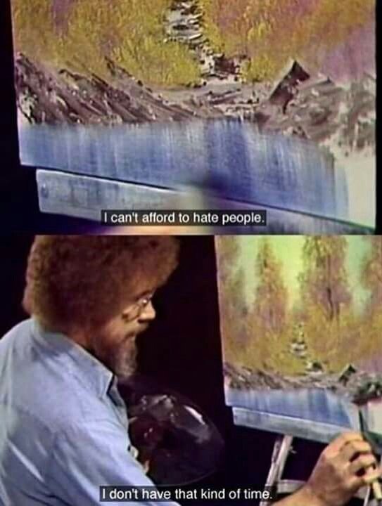 Bob Ross, küçük mutlu ağaçlarını yaparken bir yandan da ne tatlı konuşurdu... 😊🎨💕 #resimsevinci #thejoyofpainting