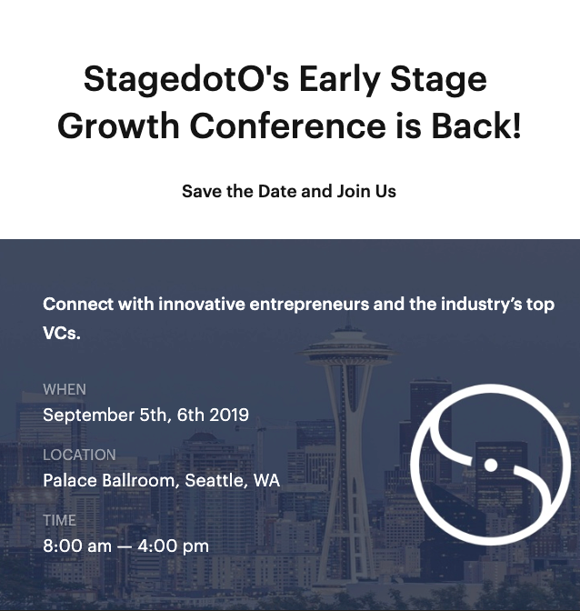 StagedotO's early stage growth conference is back. Save the date!