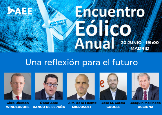 aeeolica's tweet photo. 2⃣0⃣ Junio en Madrid ➡️No te pierdas la cita de referencia del sector ➡️ #EncuentroEólico donde reflexionaremos sobre los futuros retos con @WindEurope @BancoDeEspana @MicrosoftES @GoogleES y @ACCIONA Inscríbete ya en https://t.co/CYTdfzhdrk Colaboran @ACCIONA @ERenovables https://t.co/zVZgVXspmA
