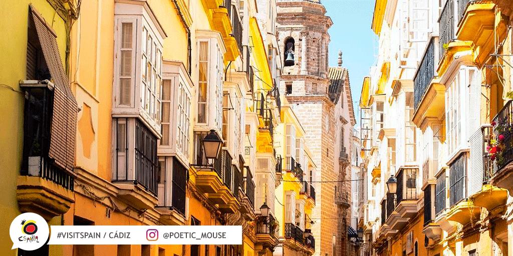 EspanaEnLatam's tweet photo. Picture this: a stroll around these sunny streets in Cádiz, with the perfect weather, and the perfect company. Who's up for it? 
#VisitSpain #Cádiz #SpainUrban @viveandalucia @CadizTurismo @VisitCadiz https://t.co/tKQTsFu8lO