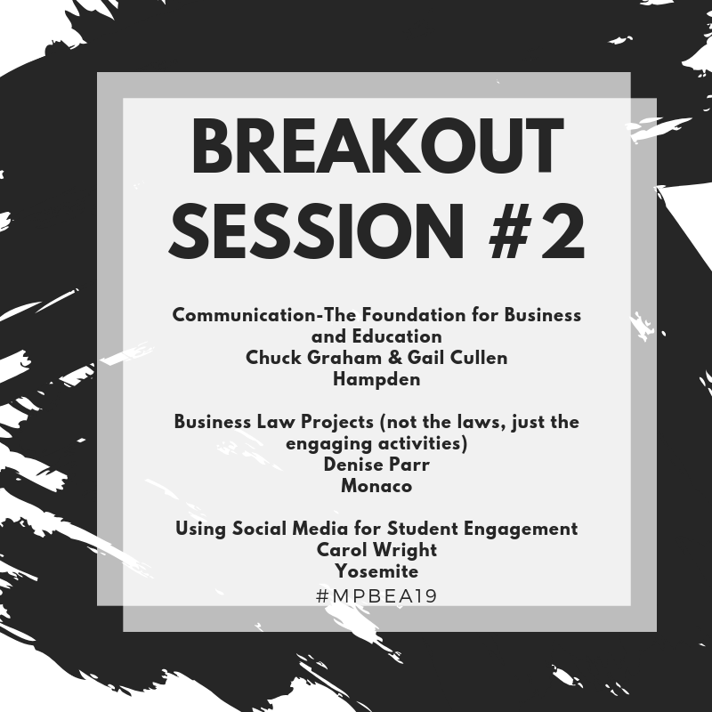 mpbea's tweet photo. Three great breakout sessions start at 10:30 am! Check out these great presenters for #mpbea19! https://t.co/gPMMPYjmO5