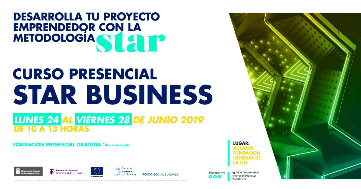 JaviPRguez's tweet photo. ¿Conoces la metodología #StarBusiness?

¡No te pierdas esta formación gratuita!

 #emprendeull #fgull https://t.co/chzeO9M7x9 https://t.co/g7WM8g3cNC
