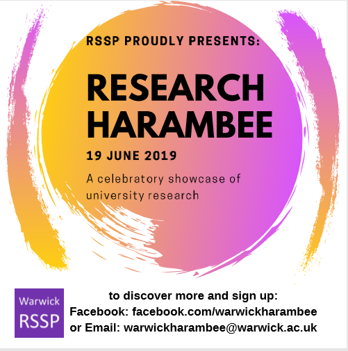warwickrssp's tweet photo. Tomorrow is Harambee Day 
Support your researchers,support your research bakers and support your colleagues who have designed and delivered this for you.
Research Harambee - community led, by students , for students
@Warwick_AcDev @WarwickPgHub @WarwickHarambee @WarwickSkills https://t.co/7Xjt5rjXoE