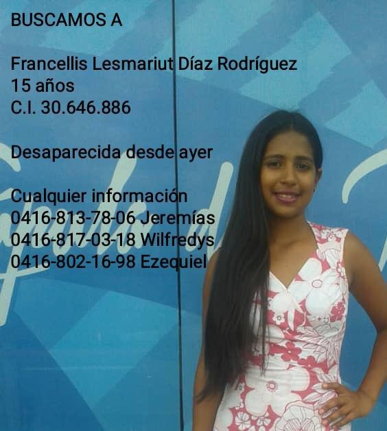 alienriquebm's tweet photo. #ServicioPublico #Desaparecida 
La hija de una amiga por favor, cualquier información al respecto llamar a los números en la fotografía, un simple RT puede hacer la diferencia, gracias...

@Farmarato @guarito_21 @AlbertoRavell @jcsosazpurua @ibepacheco @nelsonbocaranda @ekbufalo https://t.co/LA5kV1Gf69