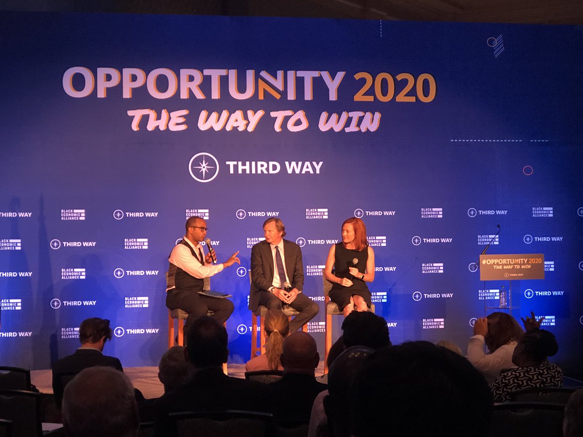 ThirdWayTweet's tweet photo. Far too many people are focused on the Twitter discussions. That is not reflective of what is happening in the country or positions on the issues, @jrpsaki says of her advice to 2020 candidates. #Opportunity2020 https://t.co/KJhXtgwujn