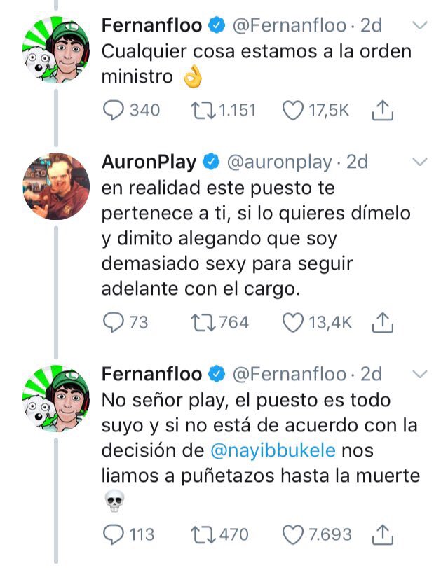 ivoimovich's tweet photo. Por este tipo de cosas amo Twitter 😂😂😂 #AuronPlay #FernanFlow #NayibBukele #AuronPlayMinistro #NayibPresidente https://t.co/8qyMeAPbK9