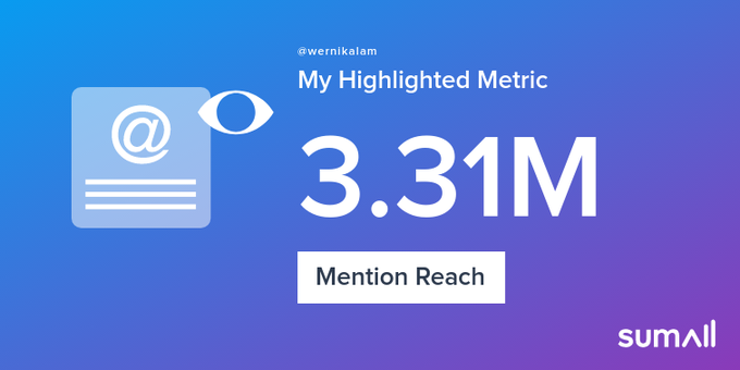 My week on Twitter ?: 136 Mentions, 3.31M Mention Reach, 2.58K Likes, 573 Retweets, 10 Replies. See yours