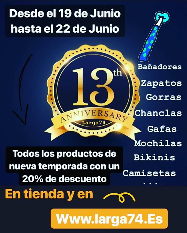 larga74's tweet photo. 🎉🎉 13° Aniversario 🎉🎉 Desde mañana día 19 hasta el sábado día 22 celebramos con vosotros nuestro 13 aniversario con todos nuestros productos al -20% de descuento!! 📣📣
.
.
.
#adidasoriginals #adidasskateboarding #reebokclassic #newera #majestic #e… https://t.co/KpbfpjhEUO https://t.co/3VTErVv0MA