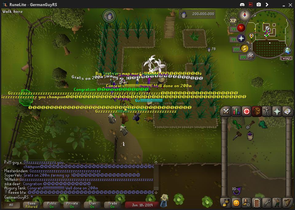 GermanGuyRS's tweet photo. There it is! 87th player to get 200m farming, ~150m xp over the past year, currently 9th on cml year farming. Thx to everyone who attended my small party <3
#osrs #done 1/? https://t.co/IiwCUbOaPB