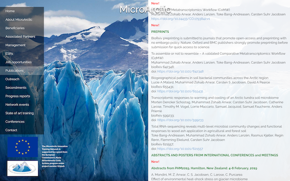 ASAPbio_'s tweet photo. The MicroArctic network @MicroarcticEsrs (supported as a #Horizon2020 Marie Curie project) now list #preprints in their publications listing online: select 'Publications' from https://t.co/11aDXzCzZ8 & scroll down for Preprints. H/T @Xohaib_Anwar #ASAPbioAmbassador! https://t.co/VqtlwfdjPn