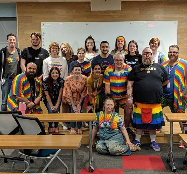 Kasasa's tweet photo. Continuing our Pride Week celebration with all the rainbows!!!! #teamkasasa #patchlove #alphabetsoup #austinjobs #bestplacetowork #prideweek #jobperks #officeperks #kasasalove #texasjobs #glassdoor #atxbestplacetowork #mycoworkersrock #ourcompanyrocks https://t.co/gyNbH9wKDW https://t.co/b4EcelDncu