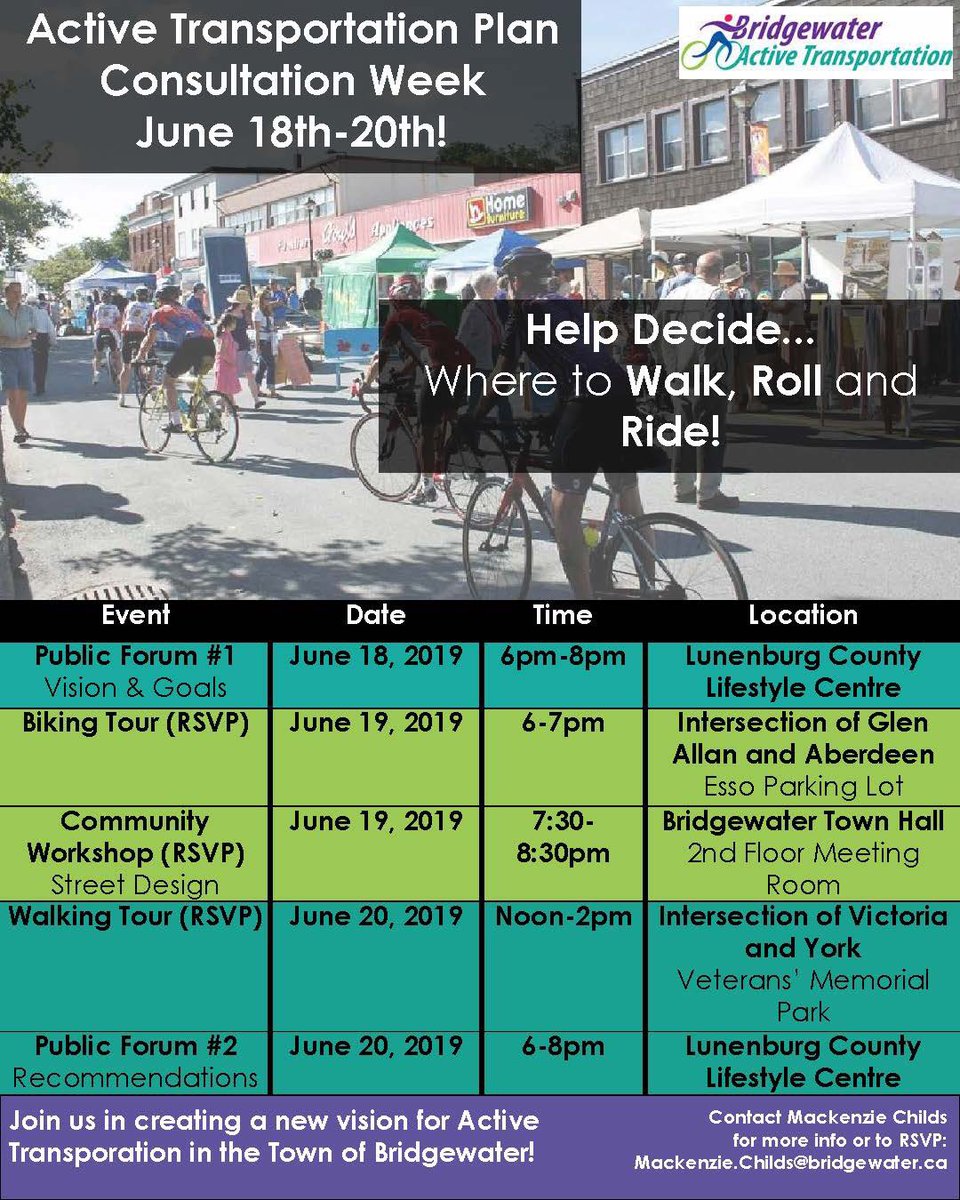 jkelele's tweet image. What do you want to see in @TownBridgewater for walking, biking and rolling? Active transportation plan consultations are happening all week. How do you get around town? #walkBridgewater #bikeBridgewater #multimodalfuture #AwesomeBridgewater