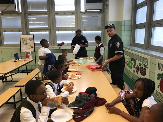 NYPD81Pct's tweet photo. 81st Precinct's NCO D hosted a game day with the students of P.S. 21. They played board games, UNO, and Connect Four. PO Smith & PO Bravo then surprised the students with a pizza party. #NCO #copandkids #bedstuy https://t.co/LxtM43F6fx