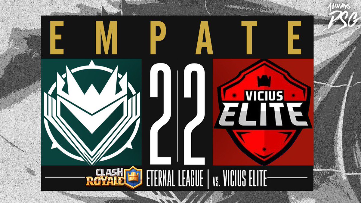 Terminamos nuestro paso por la <a href="/EternalLeague_/">Eternal League</a> con un 2-2 (2-0, 2-1, 0-2, 1-3) ante @ViciusEliteClan, que nos priva del pase a playoffs tras la victoria de <a href="/SkeletonsTrapCR/">Skeleton's Trap💀</a> y nos deja con un tercer puesto agridulce

¡Volveremos a darle caña la próxima edición! 🤞💙

#AlwaysDSG