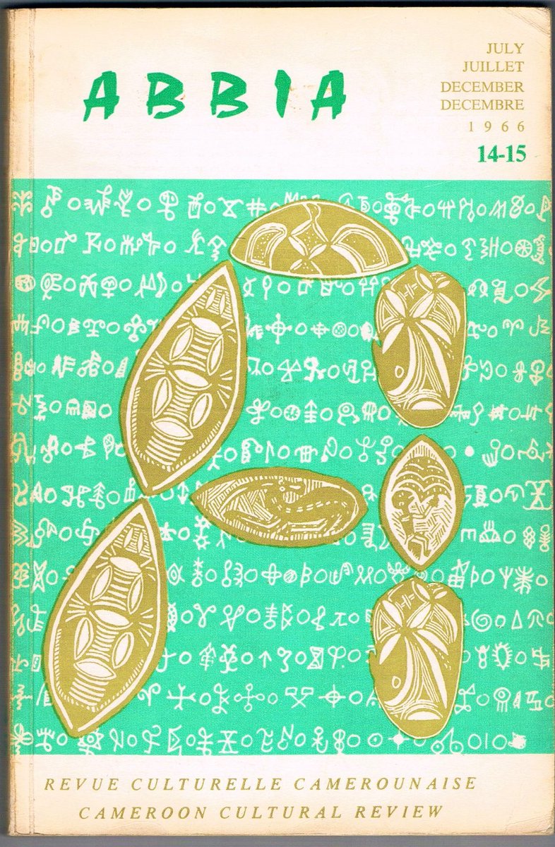 mbeatowe's tweet photo. 1963:L'intellectuel de renom #BernardFonlon lance à #Yaounde la revue culturelle trimestrielle #Abbia, du nom d‘un jeu de hasard du sud #Cameroun. 20mille exemplaires trimestriels sont tirés en 20ans.Elle disparaît en 1982 après 40volumes &amp; 5500 pages publiés en français&amp;anglais https://t.co/ATzEq2auEq