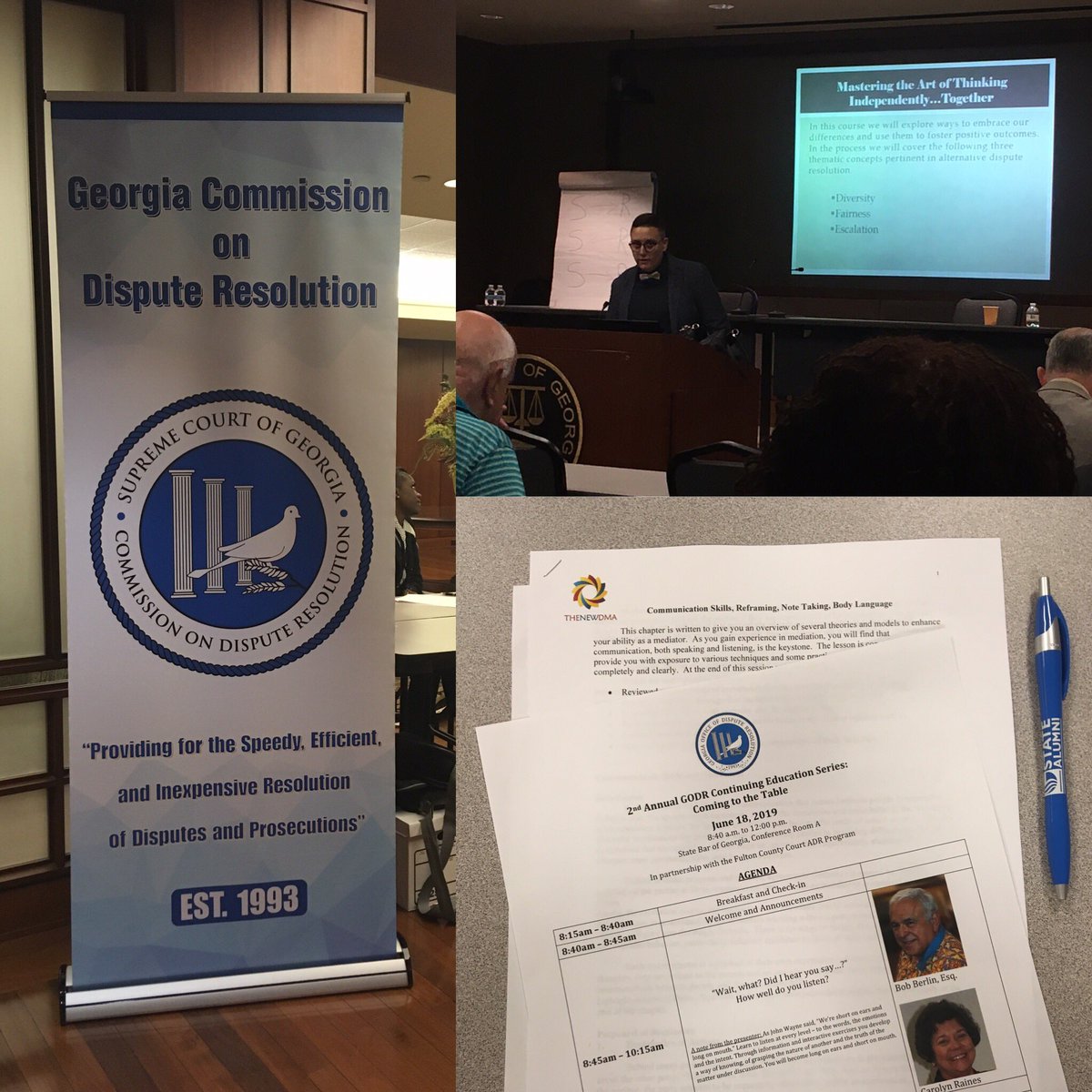 HodgkissMedia's tweet photo. To be an effective communicator, you also have to be an engaged listener. Hodgkiss Consulting LLC is learning how to grow and diversify our listening skillset at todayβs @GeorgiaADR conference at the @StateBarofGA. #customcontent #customcommunication https://t.co/oNIlonvajG