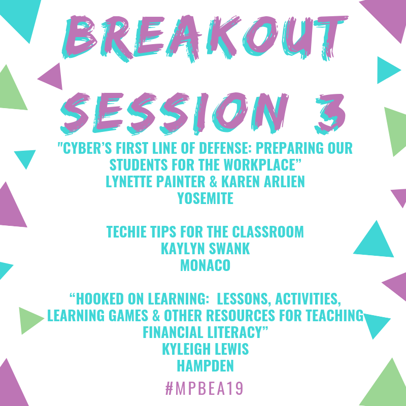 mpbea's tweet photo. After lunch, #mpbea19 will kick off Breakout Session #3! Sessions start at 12:45 - don't miss out! https://t.co/eyS6KU0HRo